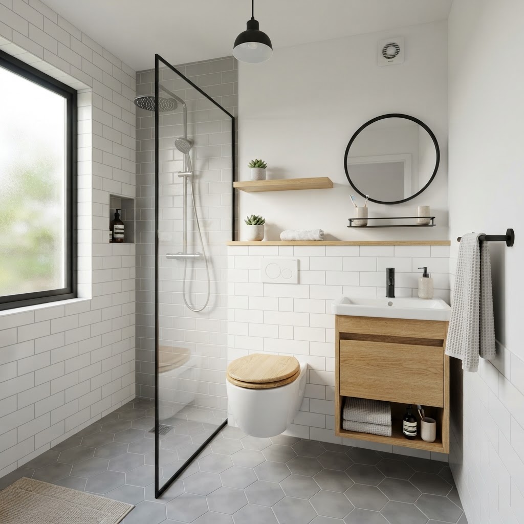 Compacte badkamer slim ingedeeld — Sint-Niklaas
