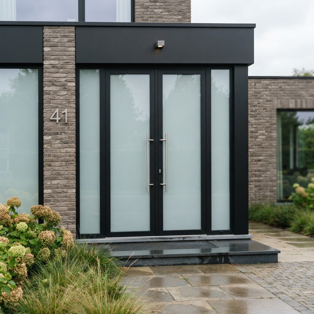 Dubbele glazen entreedeur — Zottegem
