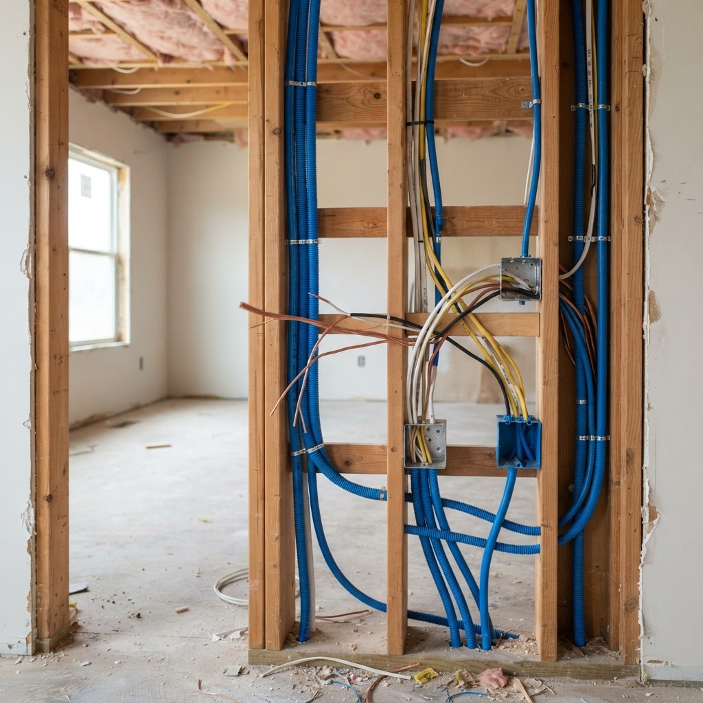 Kabelwerk tijdens renovatie — Zottegem