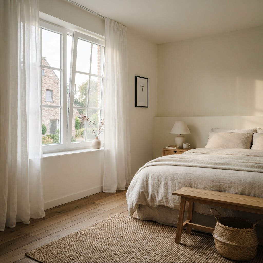 Slaapkamer met nieuwe ramen — Gent