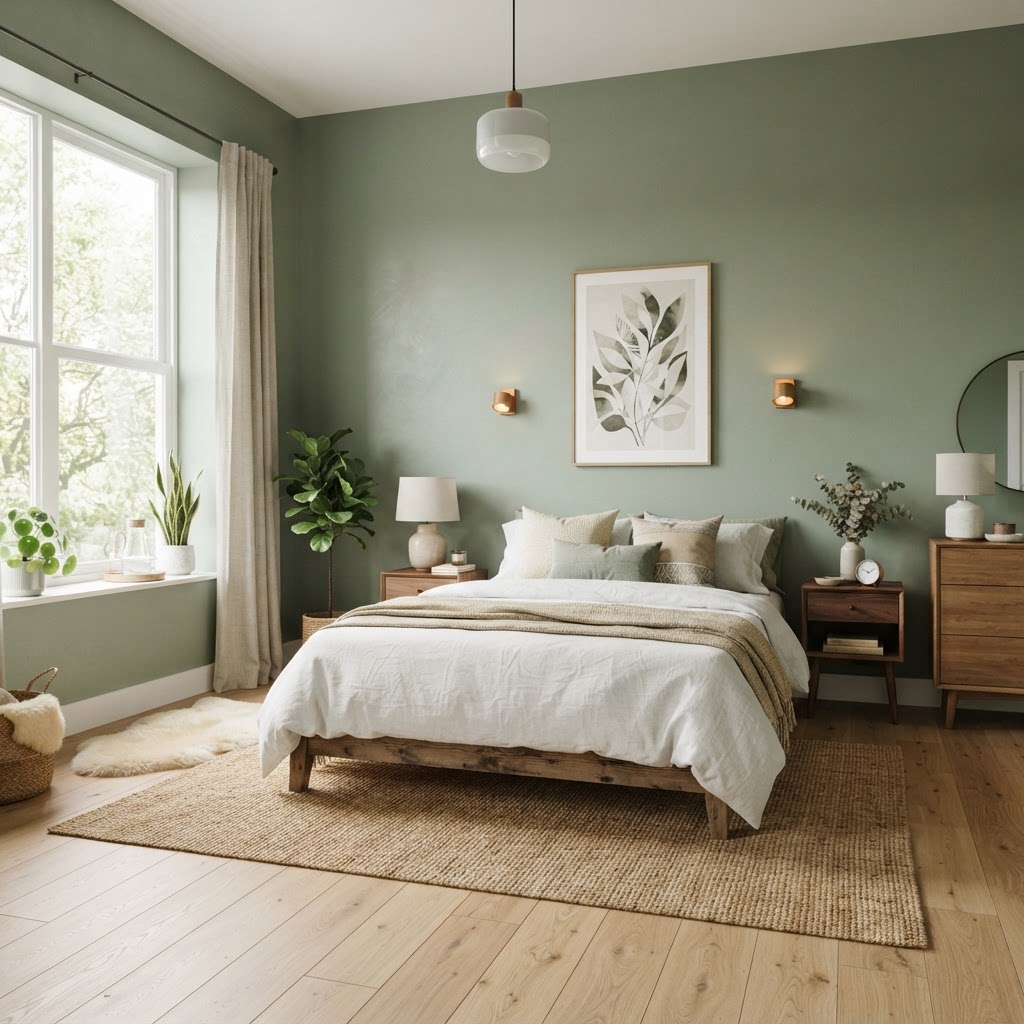 Slaapkamer in zachte salie — Gent