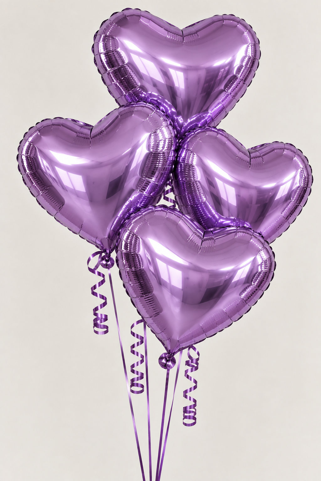 Bunch of 4 Purple Heart Balloons