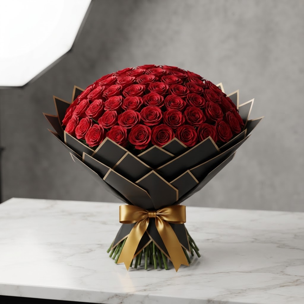 Romantic Red · 40 stems