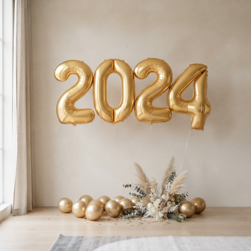 Gold Foil Number Balloon