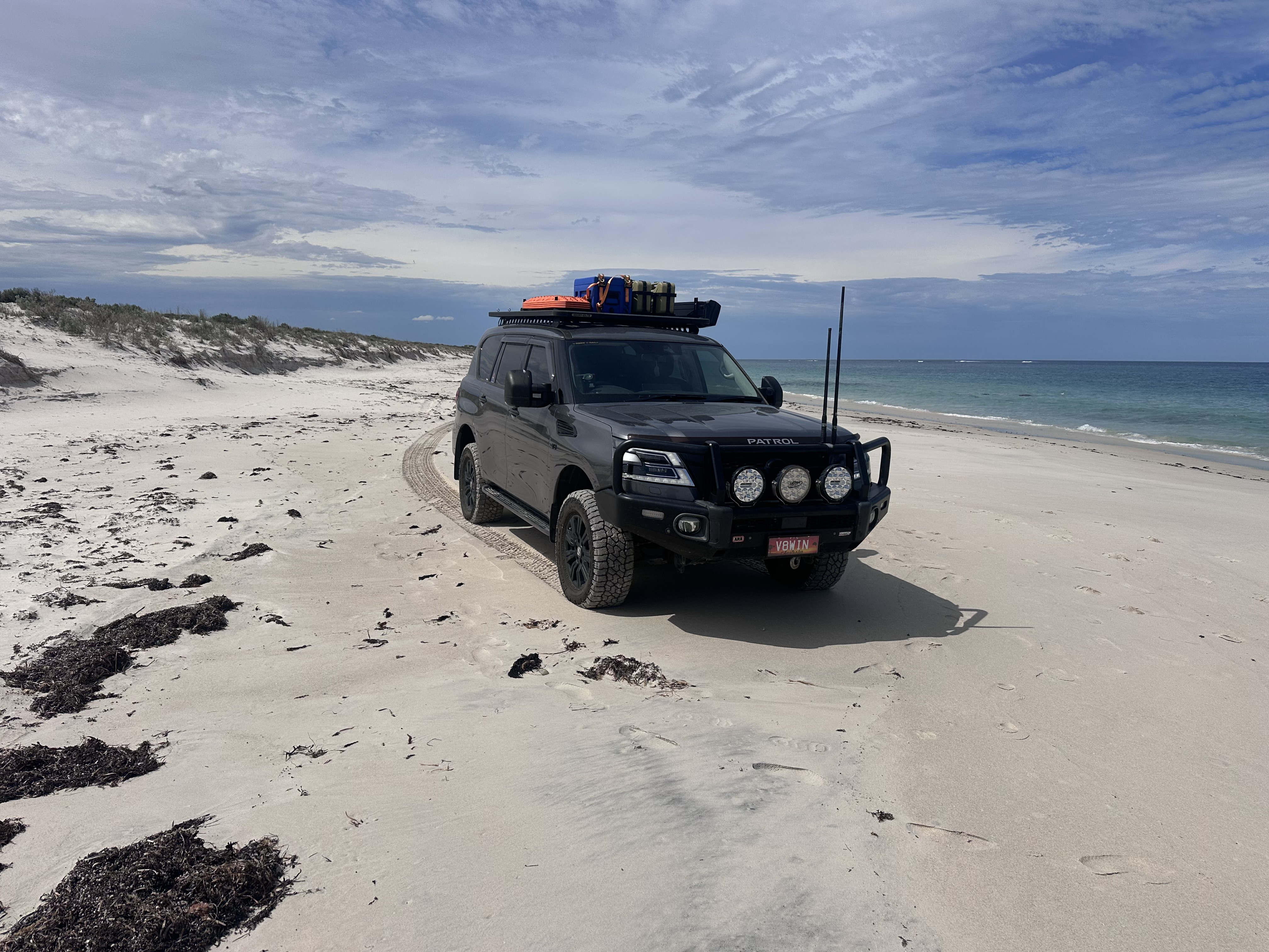 Our Nissan Patrol on a beach track