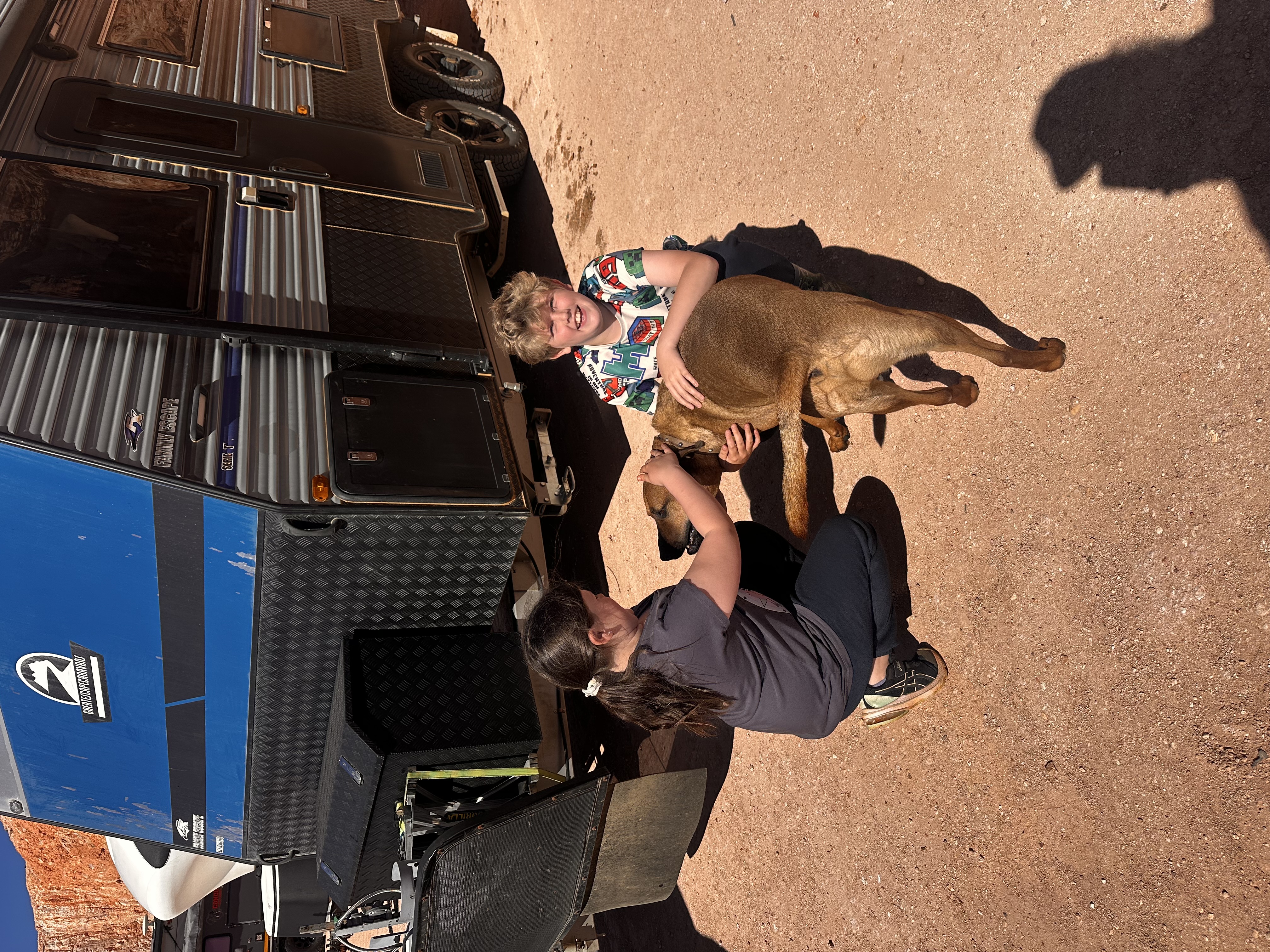 The kids making themselves at home at Tomcat Hill