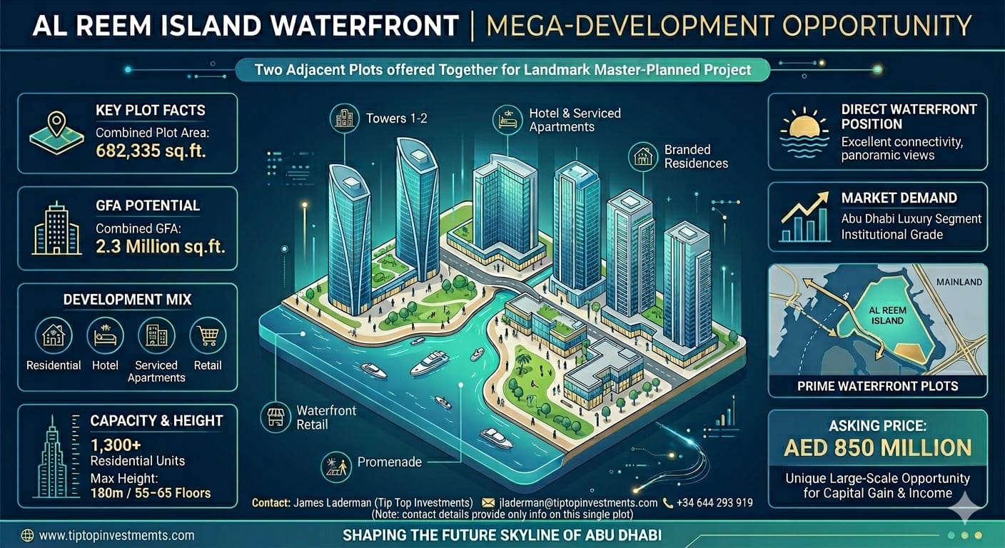 Al Reem Island Waterfront — Mega-Development Opportunity (Two Adjacent Plots)