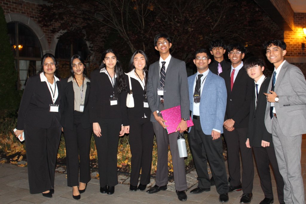 North Penn MUN delegation in formal conference attire.