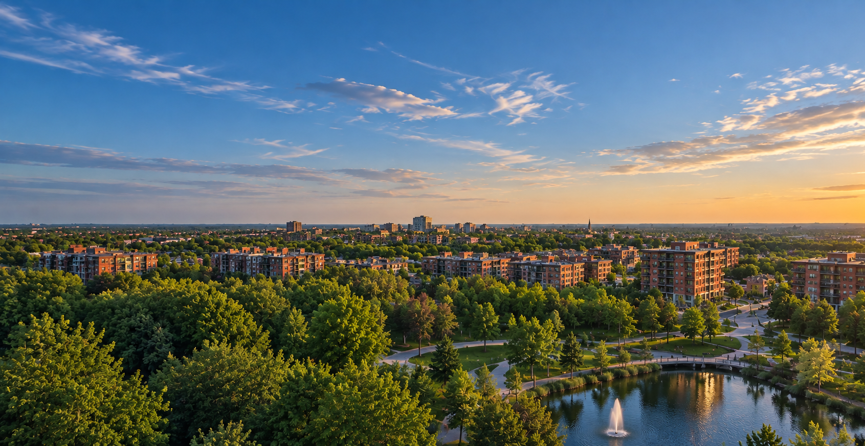 Bois-Franc community at golden hour