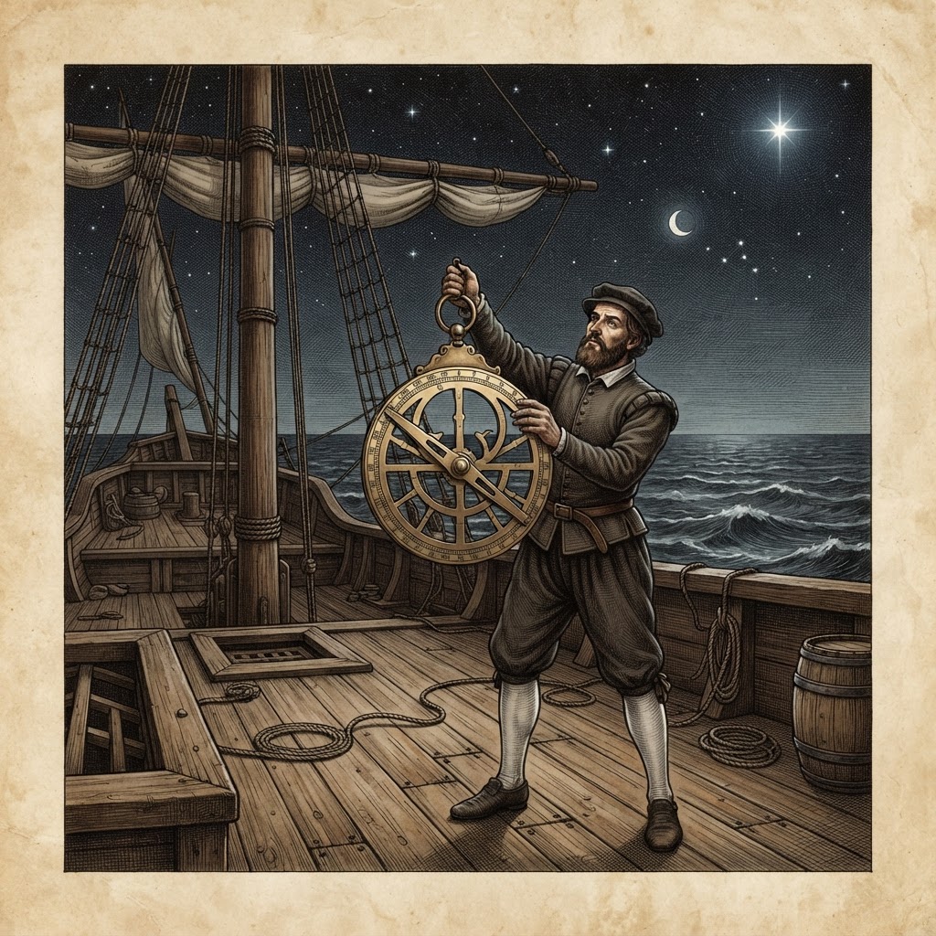 Nautisk astrolabium for navigasjon