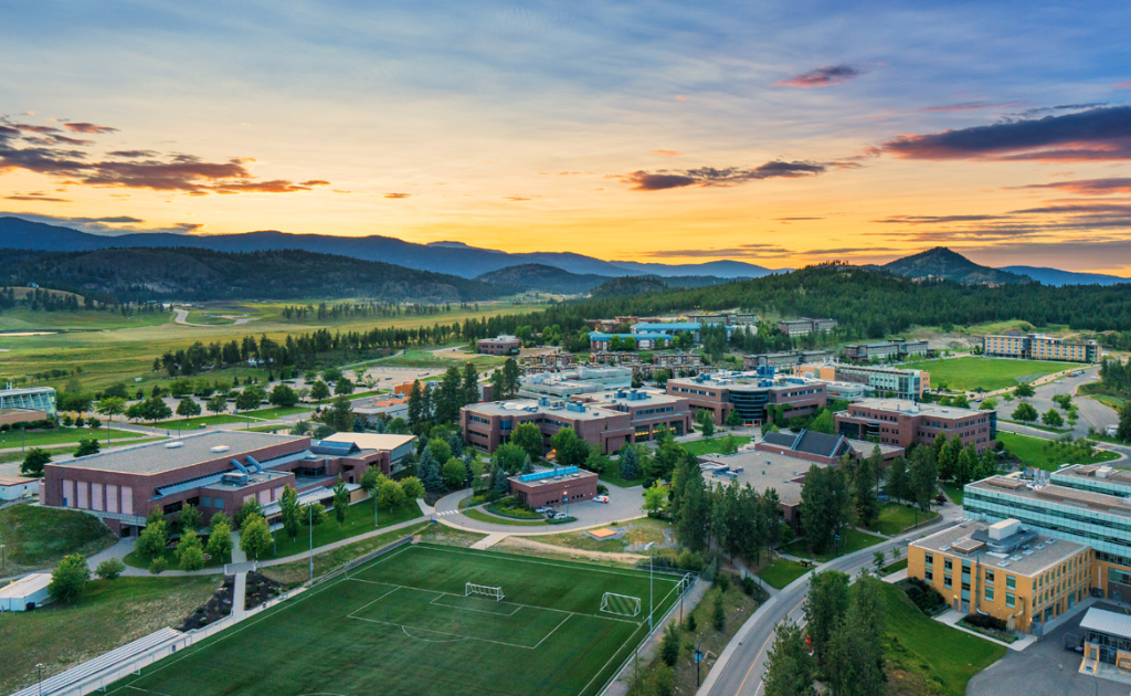 UBC Okanagan campus at sunset