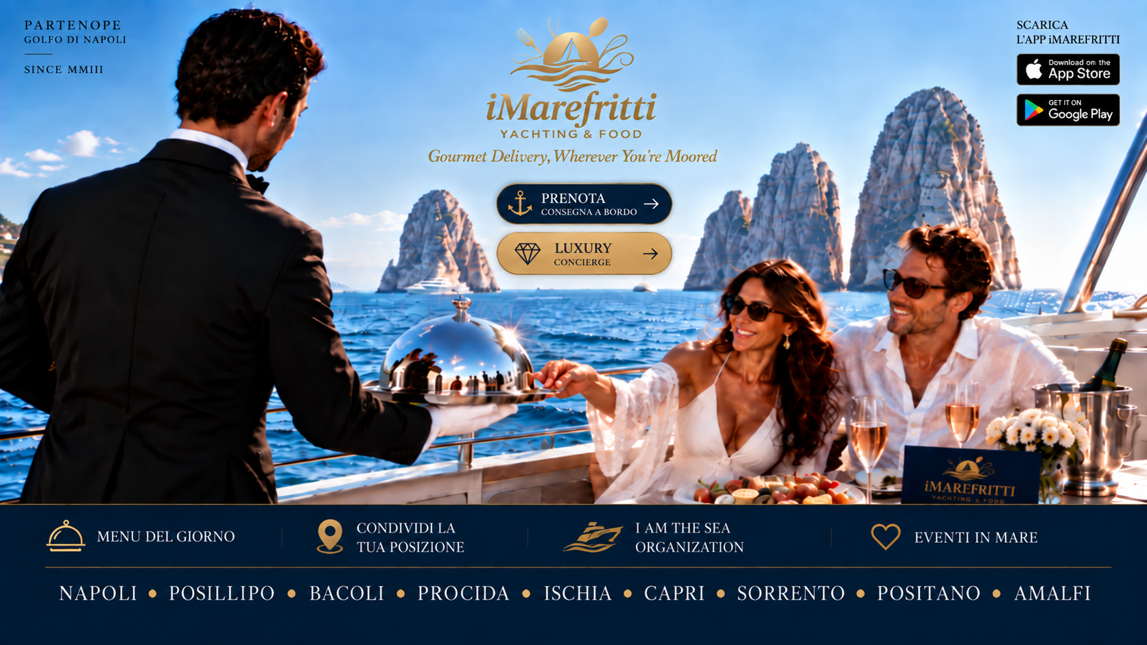 iMarefritti Gourmet Delivery, servizi gourmet e concierge per yacht