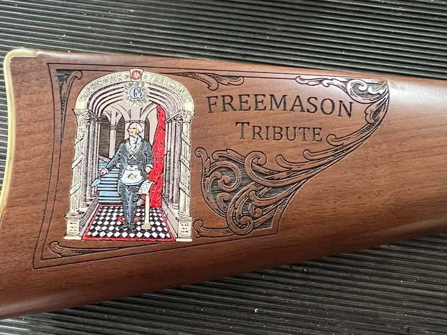 Henry Freemasons Tribute Edition engraved wooden stock