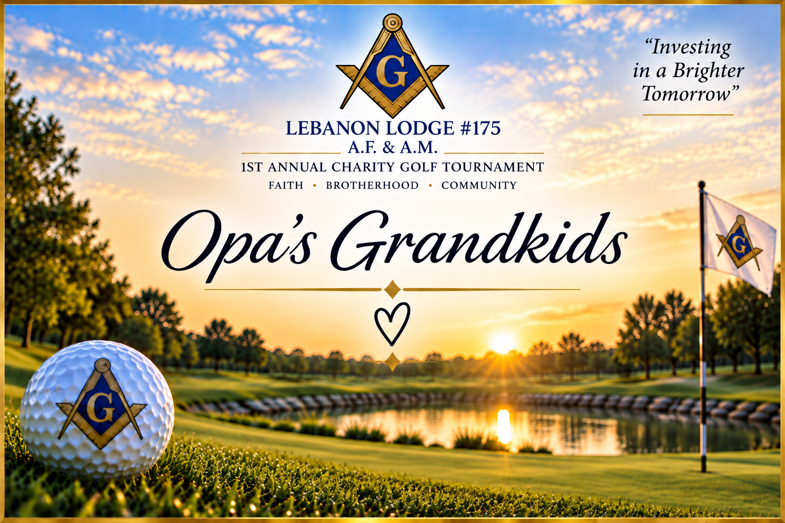 Sponsor sign for Opa’s Grandkids