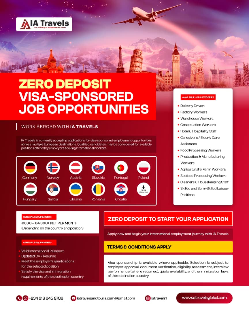 Zero Deposit Visa-Sponsored Jobs
