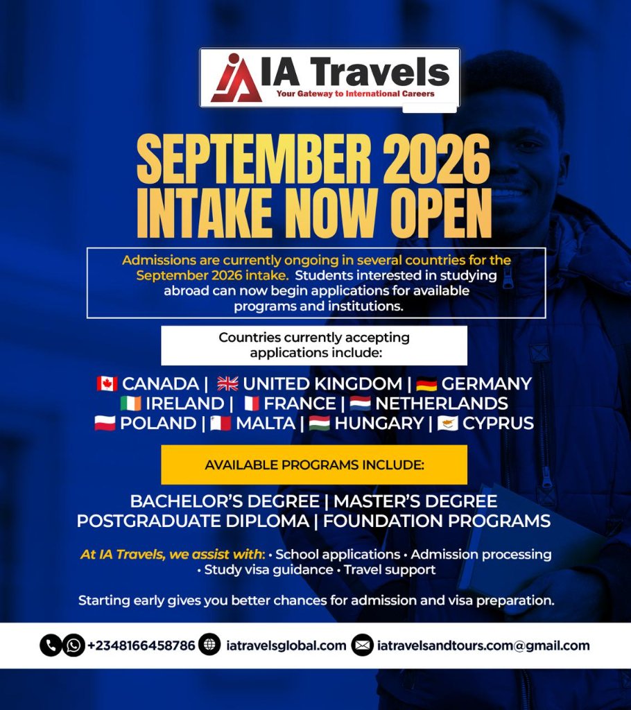 September 2026 Intake Now Open