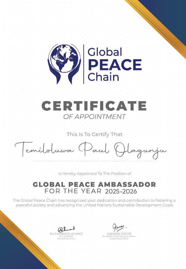 Global Peace Ambassador Certificate