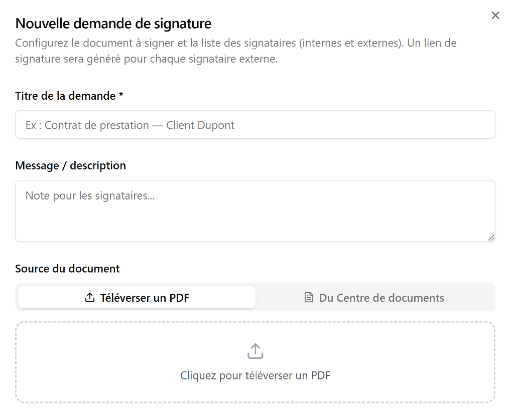 Gestion des Demandes de Signature