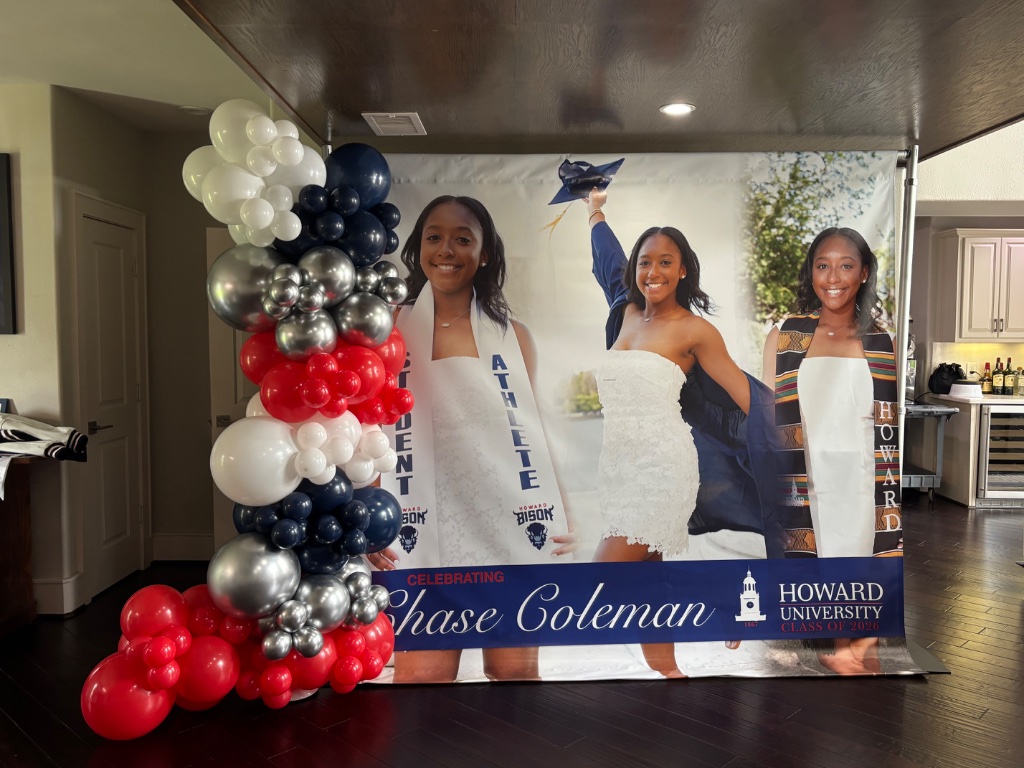Howard University graduation — navy & chrome column 🎓