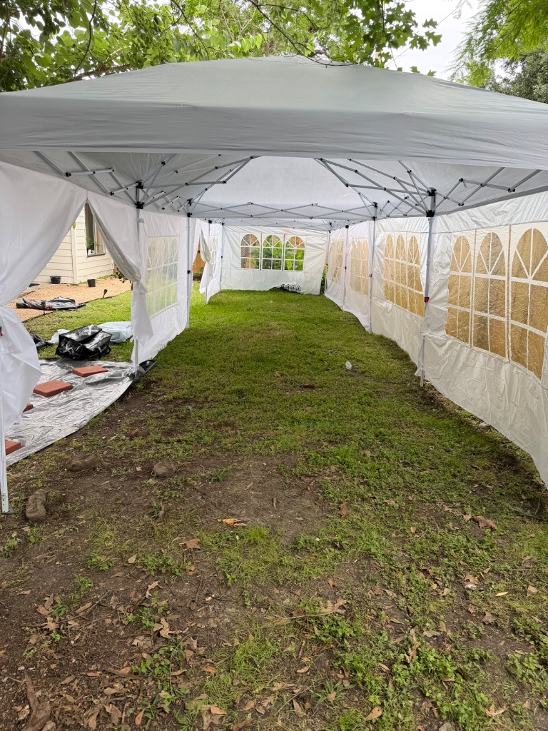 Grand white frame tent — impeccably installed ⛺
