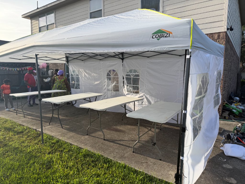 COBIZI pop-up tent with sidewalls — party-ready setup ⛺
