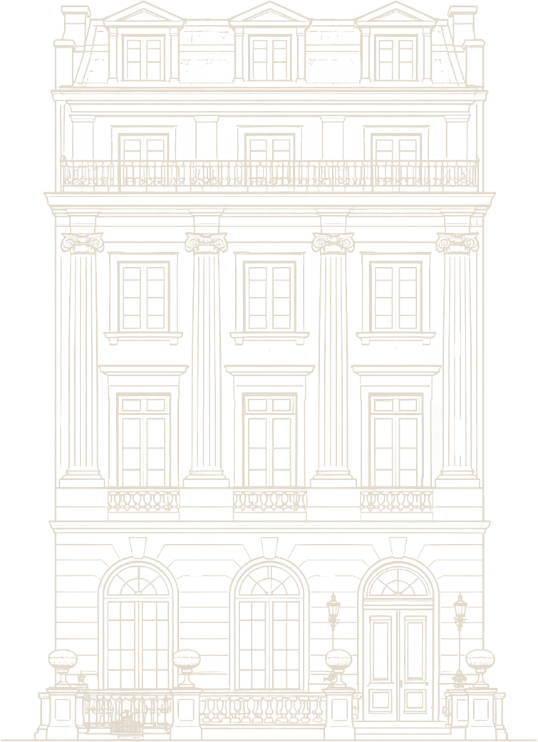 Architectural elevation of the Lanier House façade