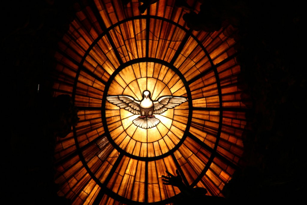Holy Spirit dove stained glass