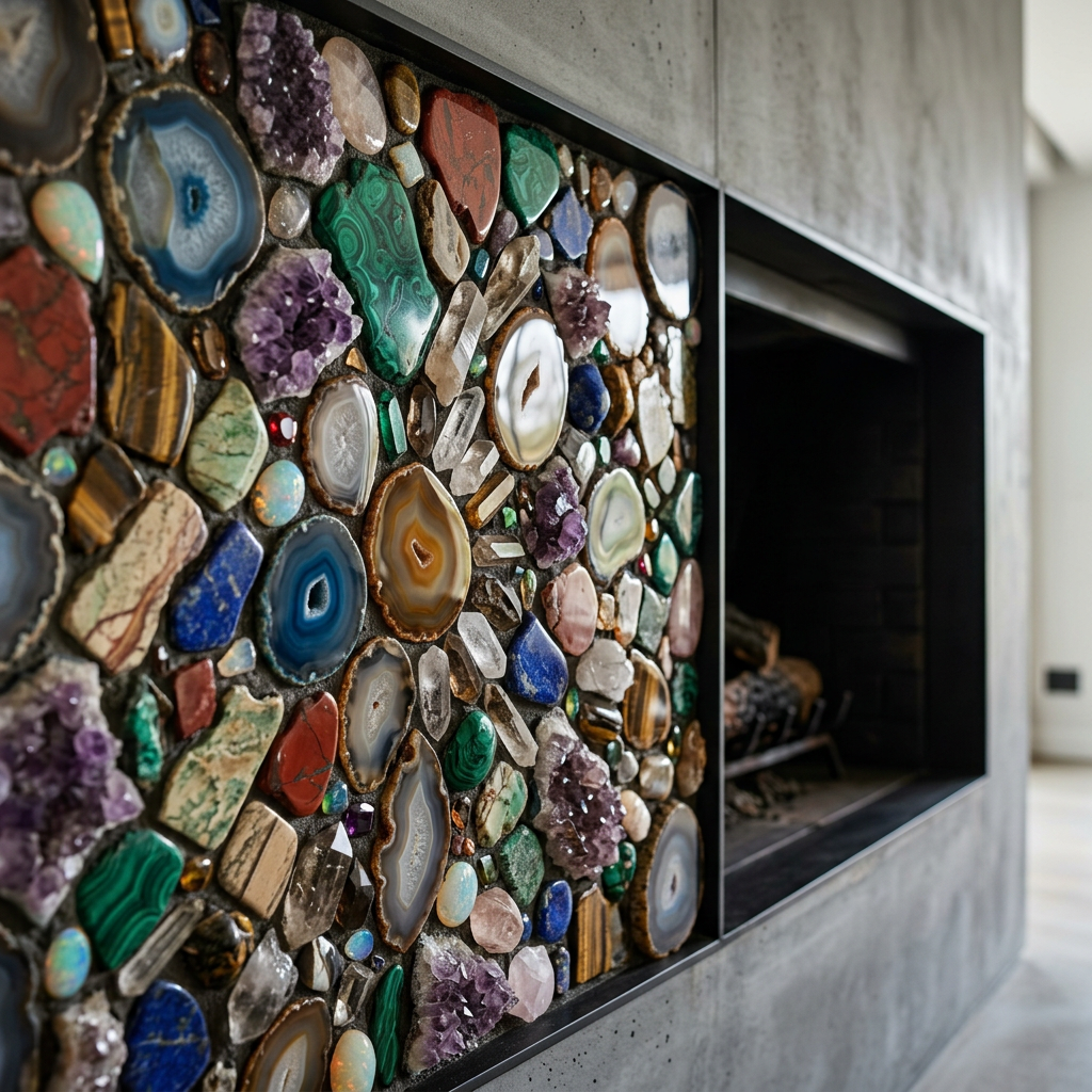 Design sofisticado com detalhes em pedras nobres na arquitetura contemporânea