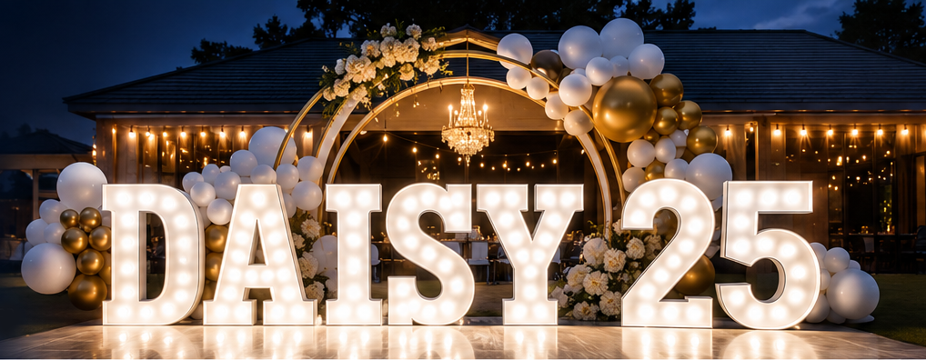 DAISY 25 marquee letters at event