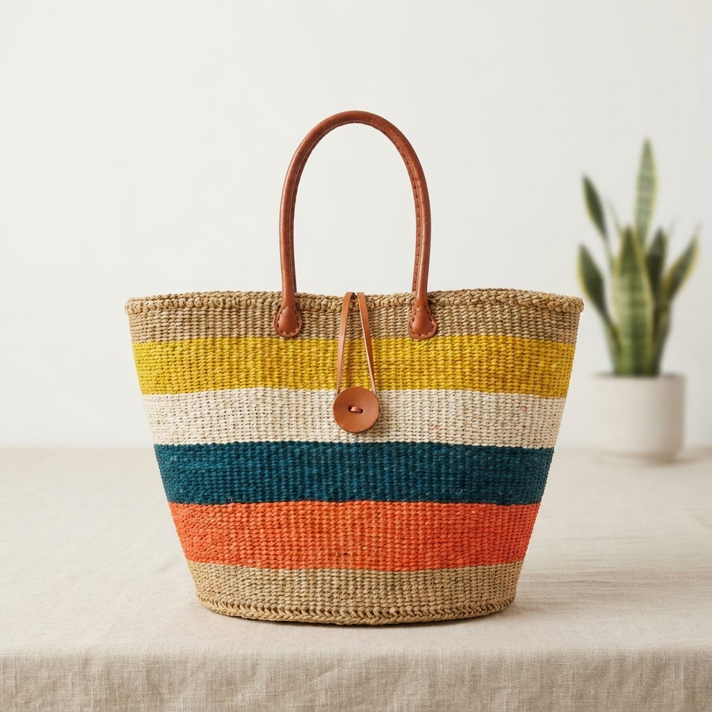 Handwoven Sisal Kiondo Basket - Sustainable Handmade Tote