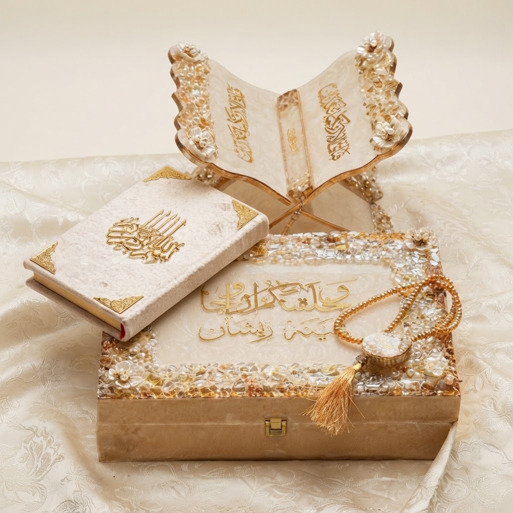 Elegant Handmade Quran Rehal Set