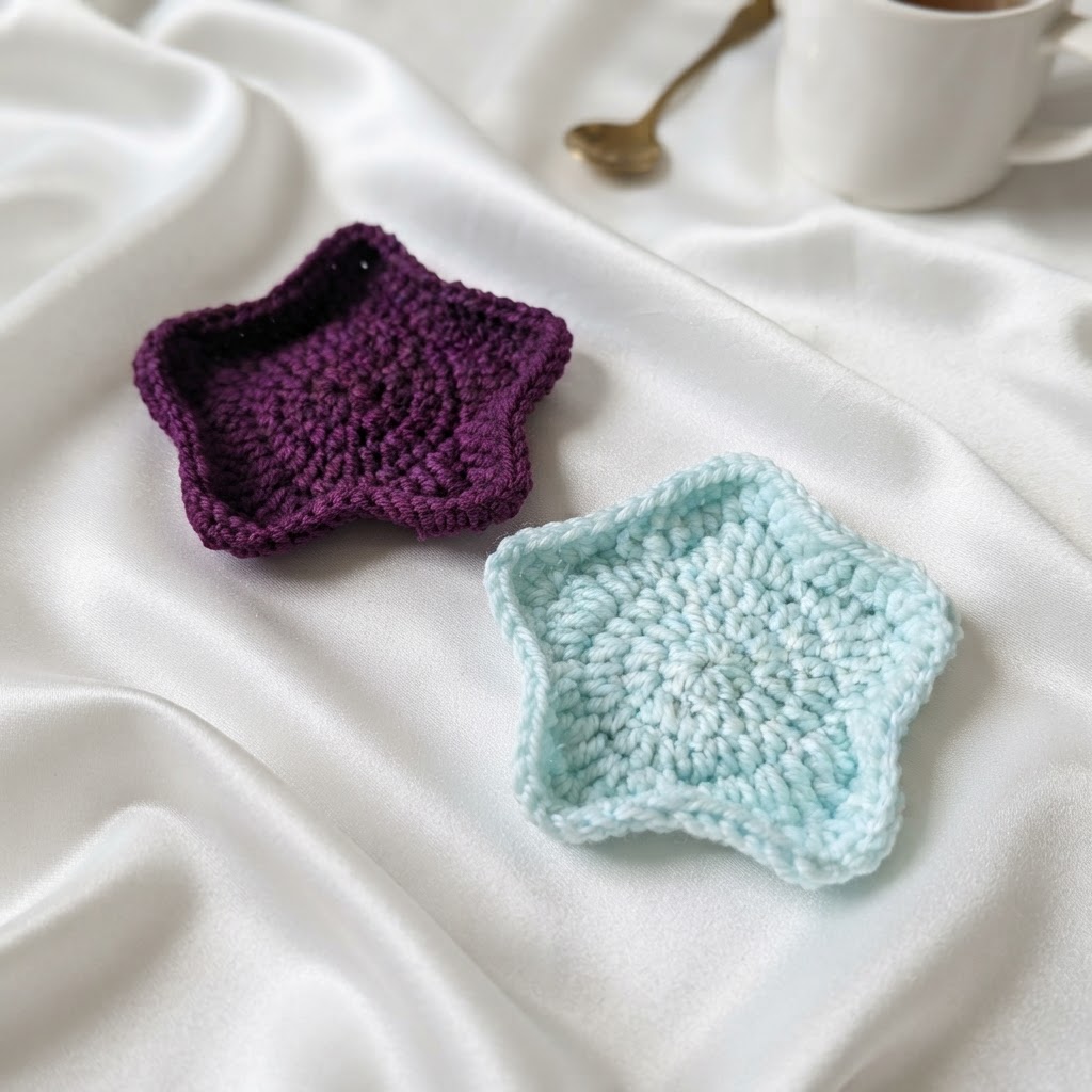 Handmade Star Crochet Trinket Dish – Decorative Cotton Catch-All