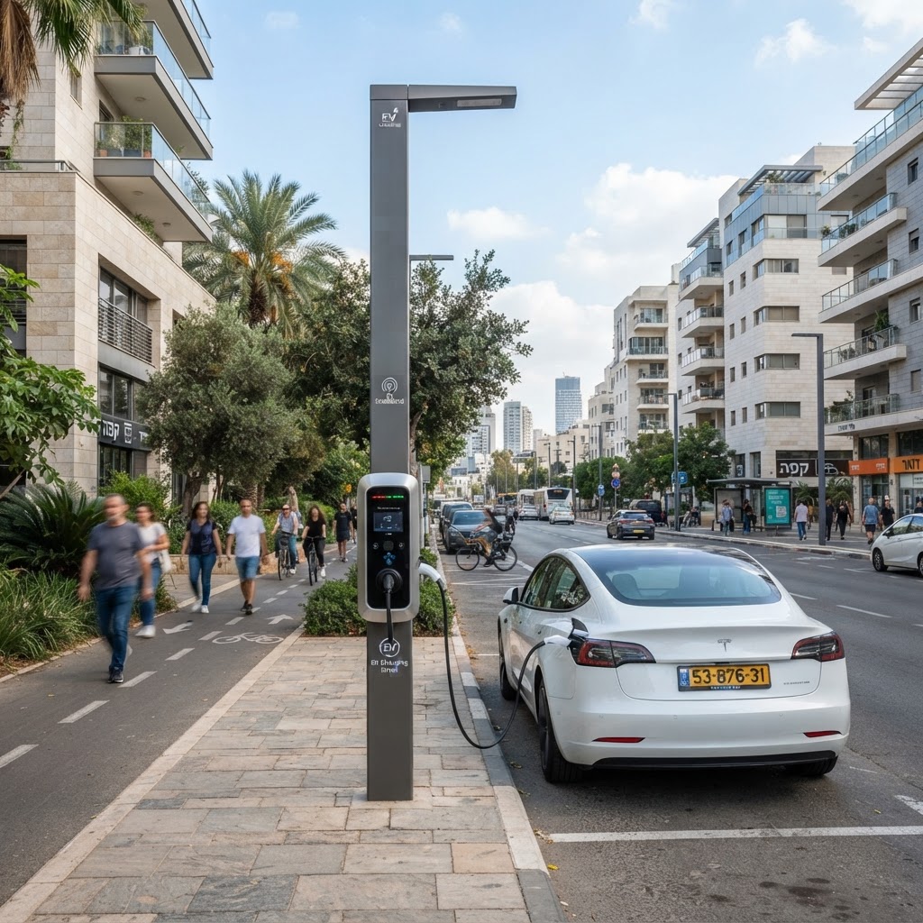 תשתיות טעינה לרכב חשמלי בפריסה עירונית