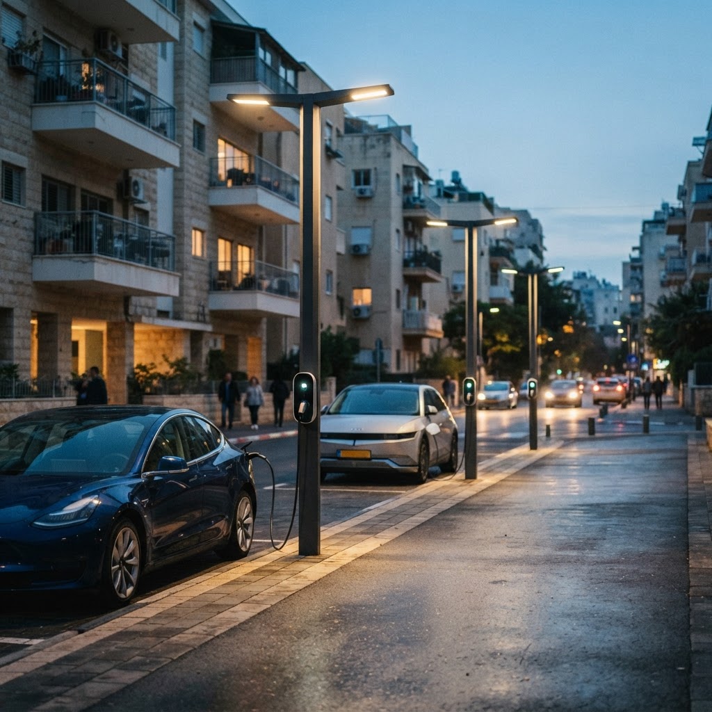 מהפכת הטעינה הציבורית: עמודי תאורה הופכים לעמדות טעינה