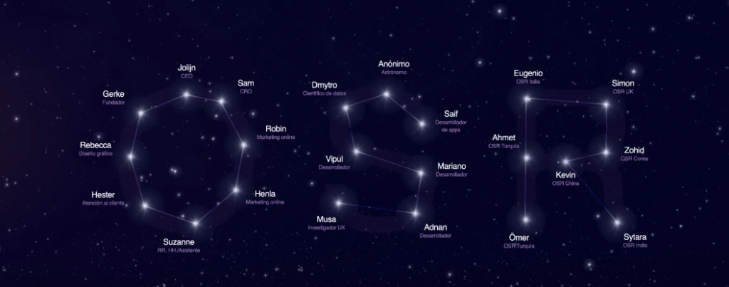 Cielo estrellado con constelaciones