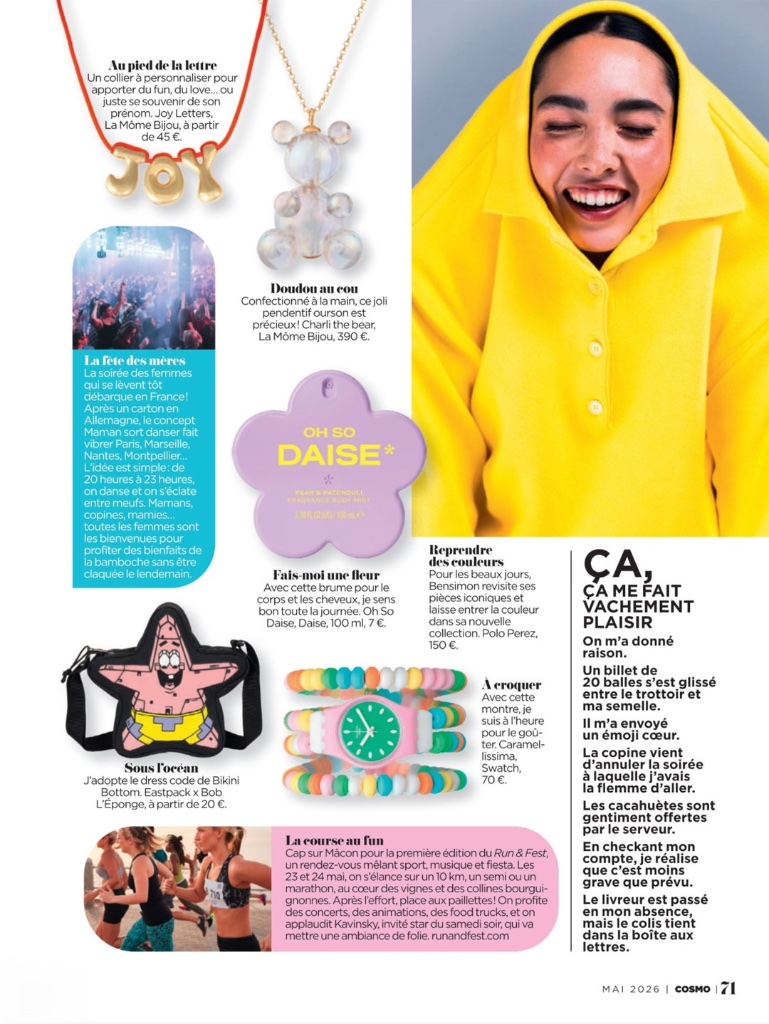 LA MÔME BIJOU DANS LE COSMOPOLITAN SPÉCIAL JOIE