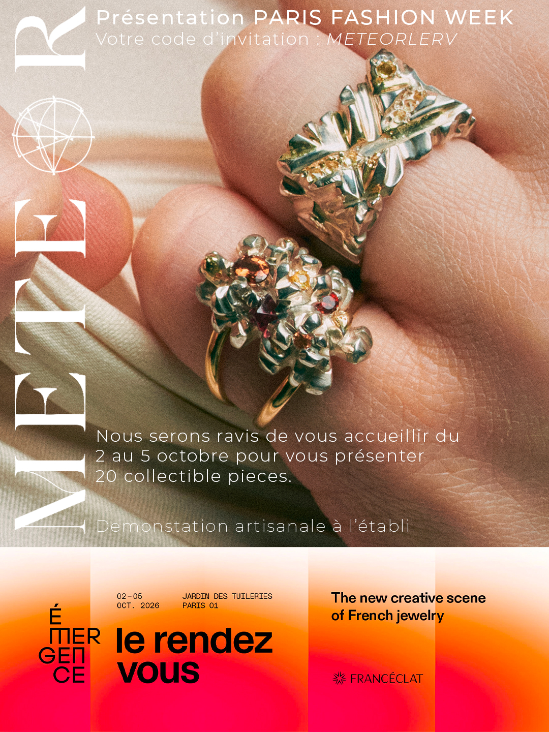 Invitation LE RENDEZ-VOUS — METEOR JEWELS