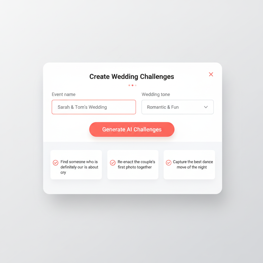 AI challenge creation UI mockup