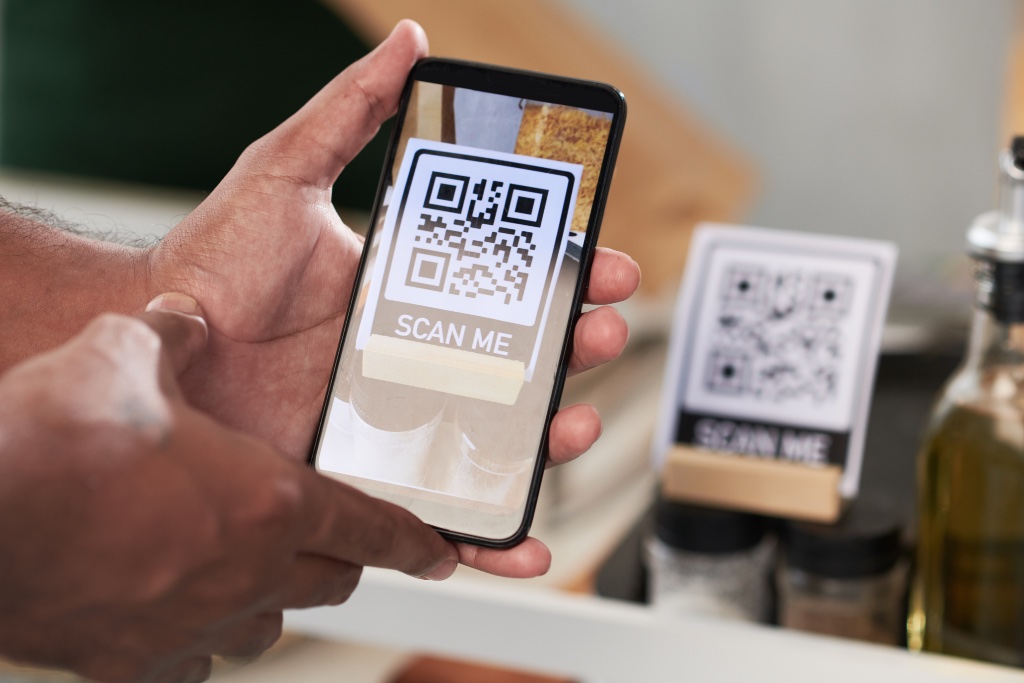 Scanning a QR code with a smartphone
