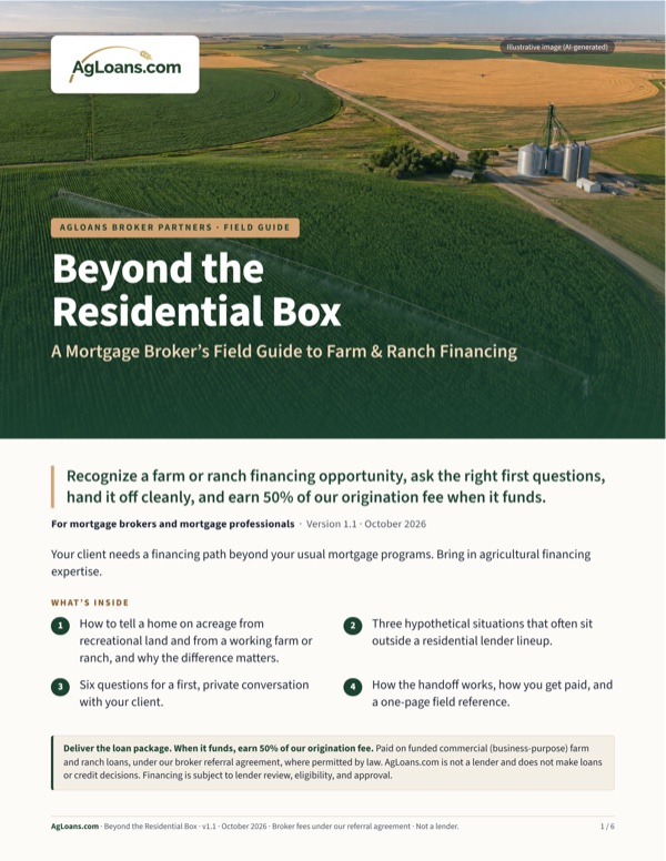 Cover of Beyond the Residential Box: A Mortgage Broker's Field Guide to Farm and Ranch Financing