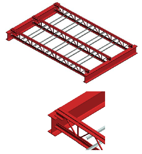 Floor framing (truss beams) LOD 400