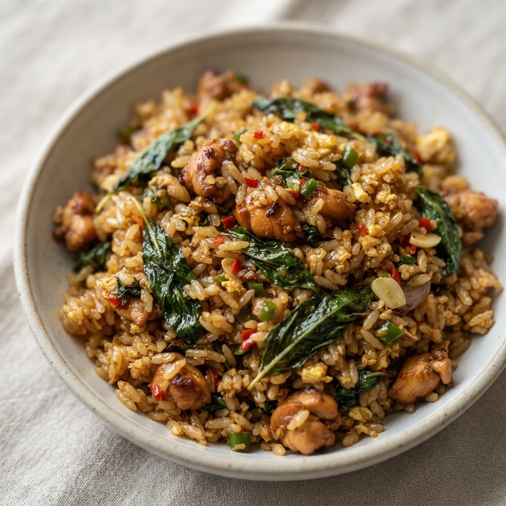 R-3. Chicken Basil Fried Rice (Medium Spicy)