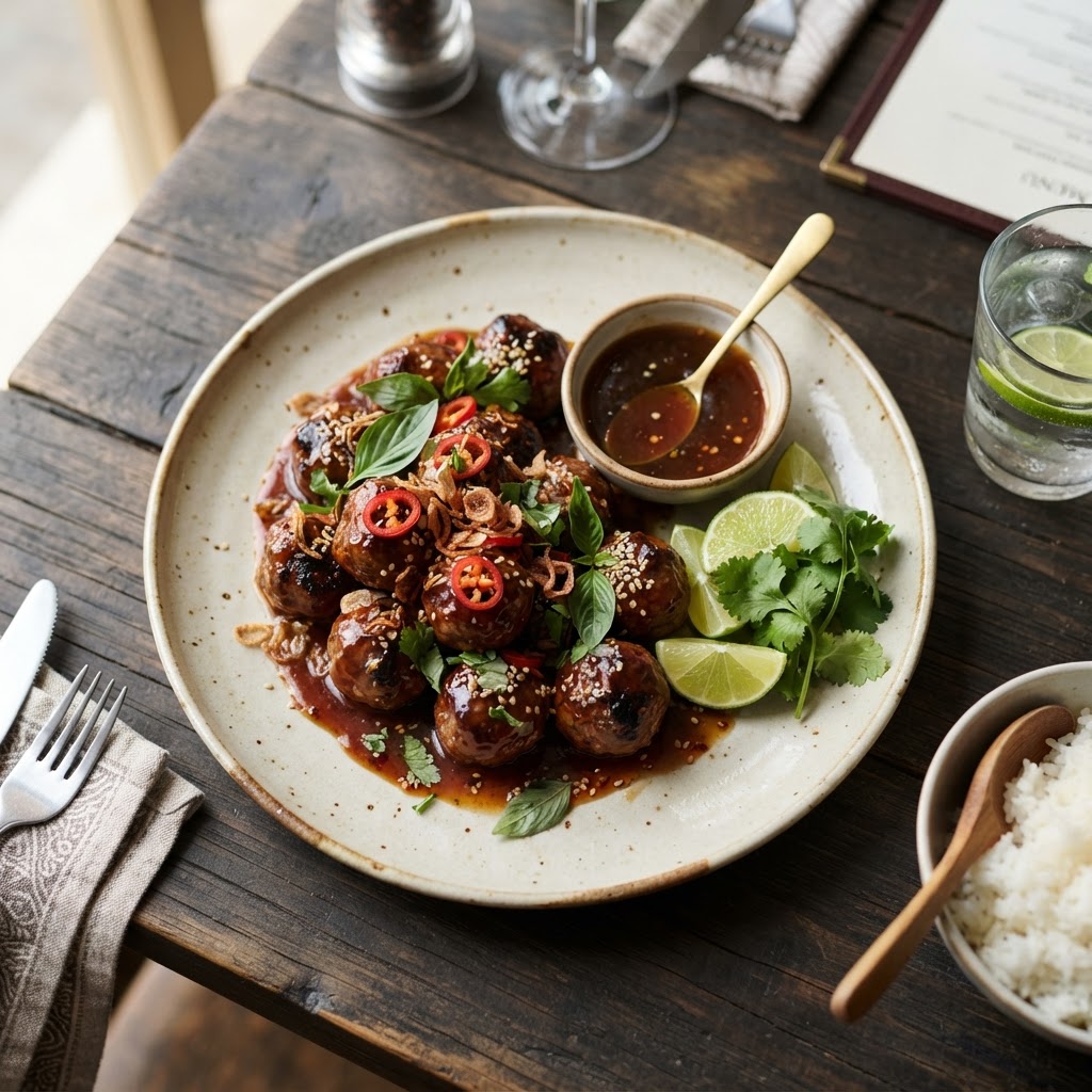 Beef Balls with Tamarind Sauce