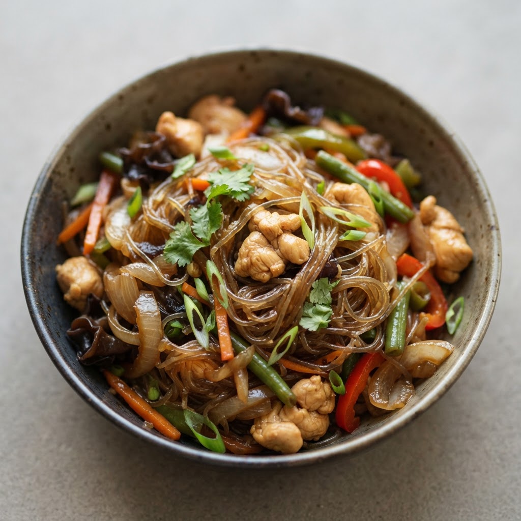 Chicken Glass Noodle Stir Fried Lunch