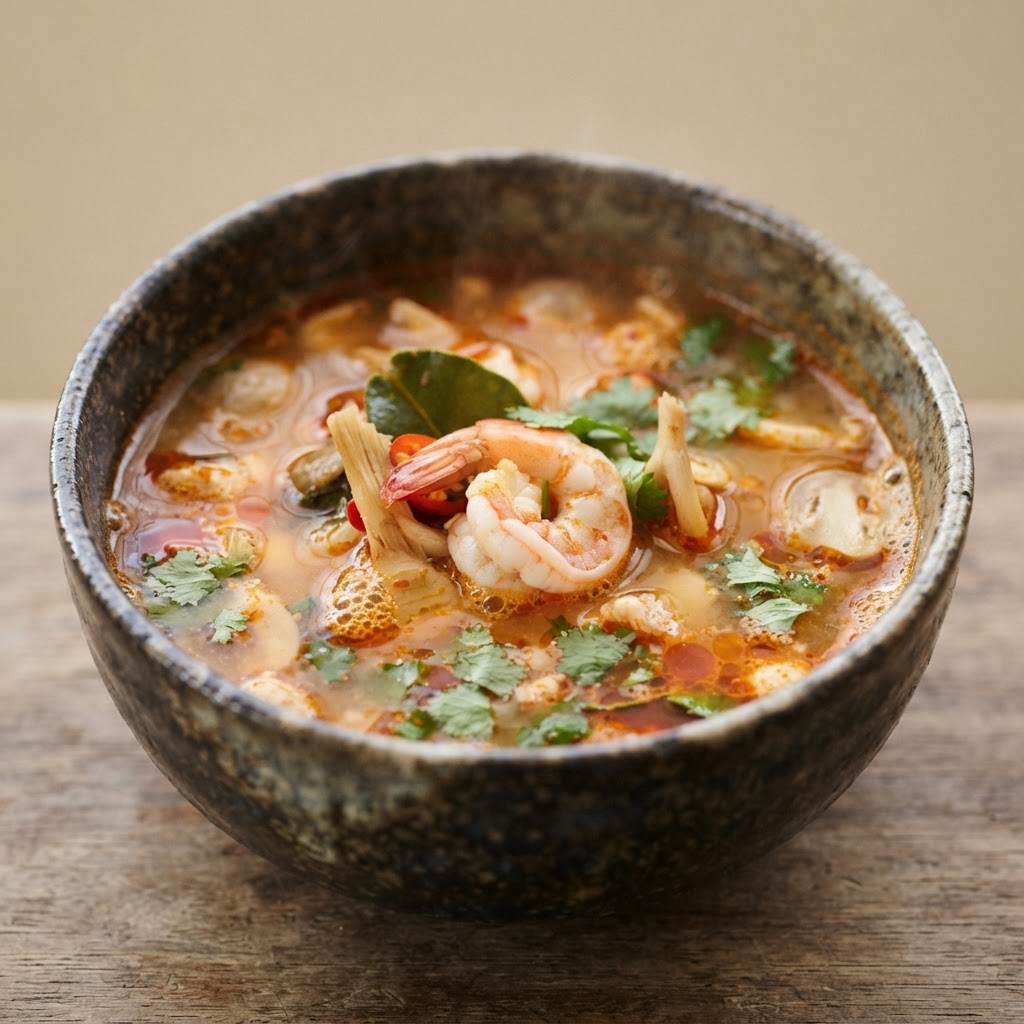 S-1. Thai Hot and Sour Soup (Medium Spicy)