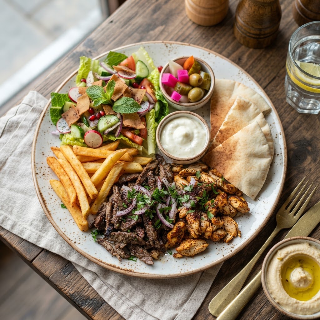 Mixed Beef & Chicken Shawarma Plate