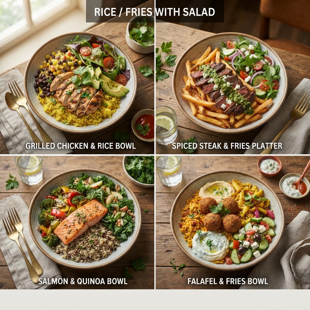 Rice / Fries with Salad