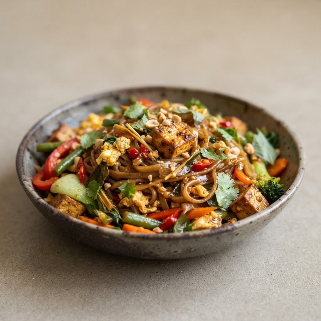 V-8. Vegetarian spicy Lemongrass Noodle stir Fried
