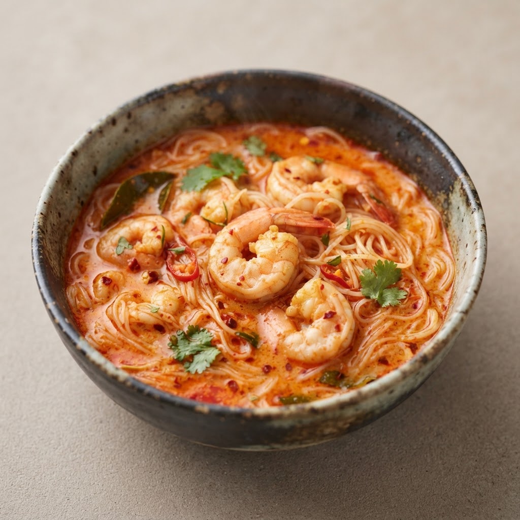 N-17. Red Curry Vermicelli Bowl With Shrimp (Spicy)