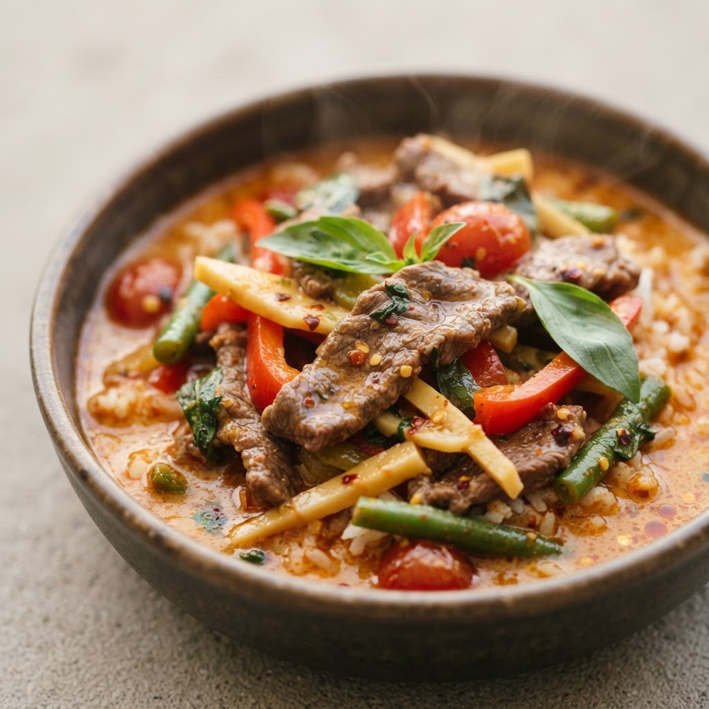 Red Curry Beef Lunch
